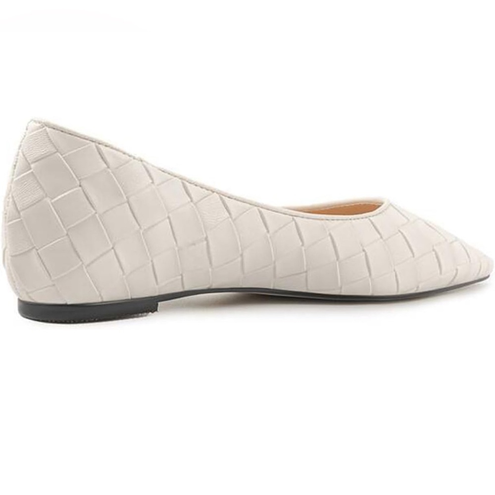 Womens Flats Shoes, Simple Plaid Weave Pattern Pointed Toe Ladies Ballet Flats